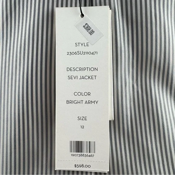 Veronica Beard Army Green "Sevi" single-breasted dickey jacket NWT 12 - Picture 14 of 14